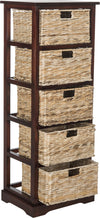Safavieh Vedette 5 Wicker Basket Storage Tower Cherry Furniture 