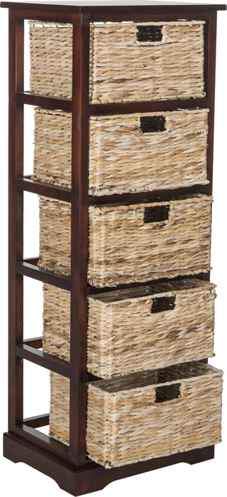 Safavieh Vedette 5 Wicker Basket Storage Tower Cherry Furniture 