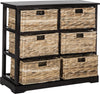 Safavieh Keenan 6 Wicker Basket Storage Chest Distressed Black Furniture 