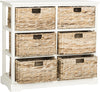 Safavieh Keenan 6 Wicker Basket Storage Chest Distressed White Furniture 
