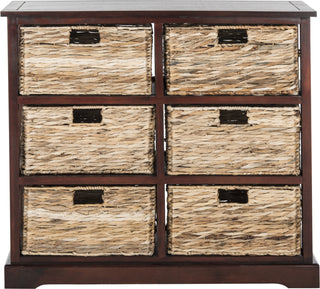 Safavieh Keenan 6 Wicker Basket Storage Chest Cherry Furniture main image