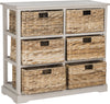 Safavieh Keenan 6 Wicker Basket Storage Chest Vintage Grey Furniture 