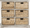 Safavieh Keenan 6 Wicker Basket Storage Chest Vintage White Furniture main image