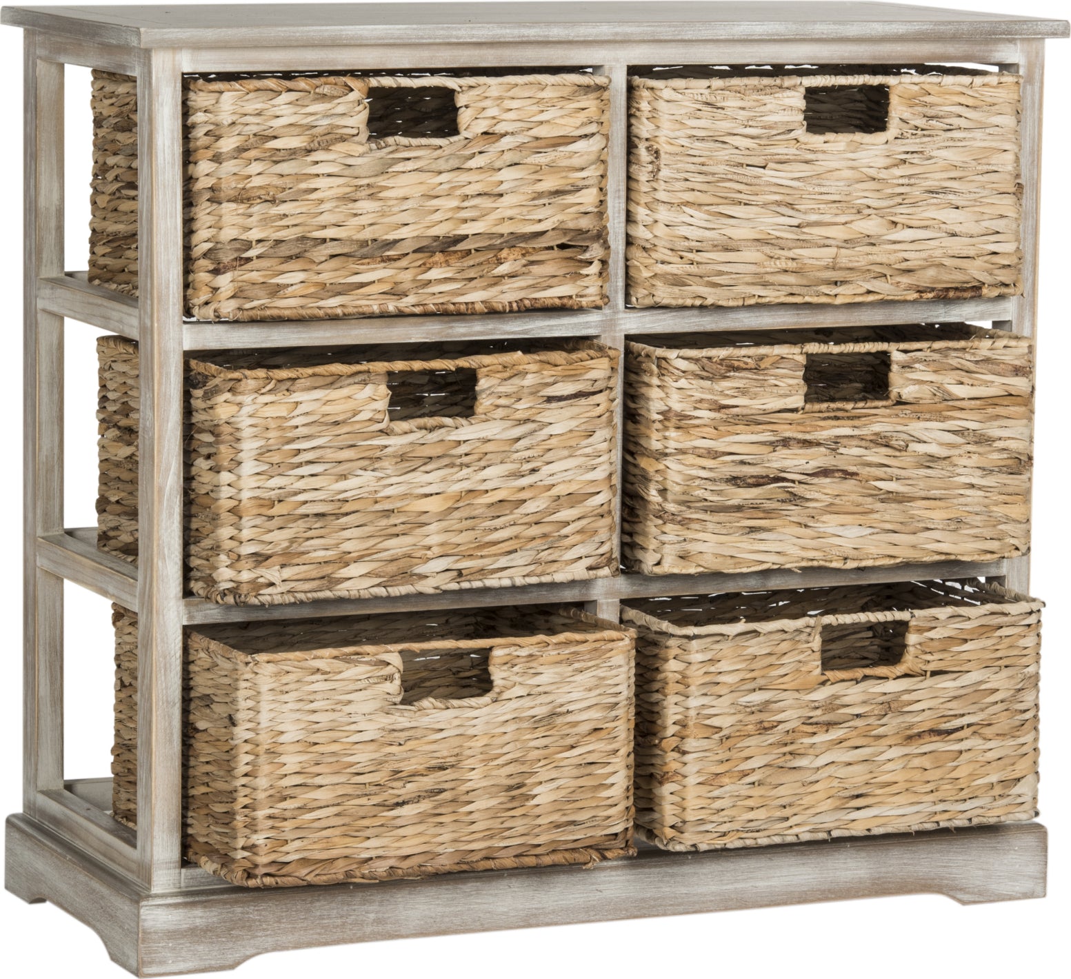 Safavieh Keenan 6 Wicker Basket Storage Chest Distressed White