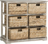 Safavieh Keenan 6 Wicker Basket Storage Chest Vintage White Furniture 