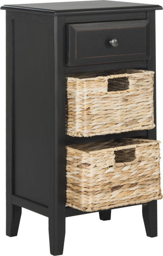 Safavieh Everly Drawer Side Table Distressed Black Furniture 