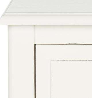 Safavieh Everly Drawer Side Table Distressed White Furniture 