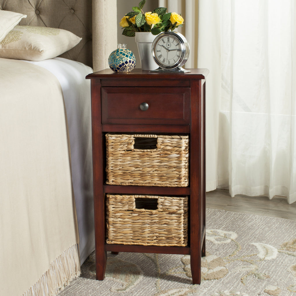 Safavieh Everly Drawer Side Table Cherry Furniture  Feature