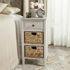 Safavieh Everly Drawer Side Table Vintage Grey Furniture  Feature