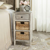 Safavieh Everly Drawer Side Table Vintage White Furniture  Feature