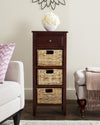 Safavieh Michaela Drawer Side Table Cherry Furniture  Feature