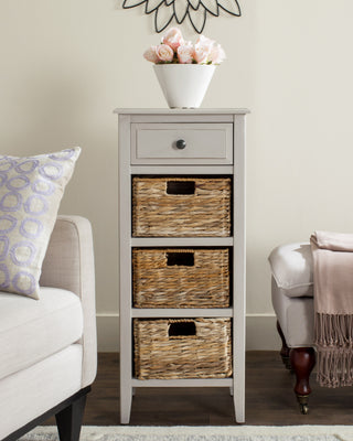 Safavieh Michaela Drawer Side Table Vintage Grey Furniture  Feature