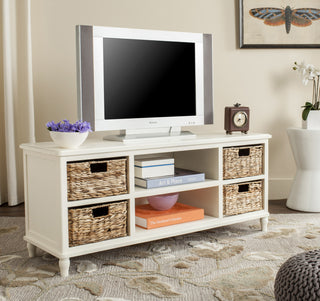 Safavieh Rooney Entertainment Unit Distressed White Furniture 