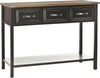 Safavieh Aiden 3 Drawer Console Table Black and Oak Furniture 