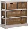 Safavieh Jackson 4 Drawer Storage Unit Quartz Grey and Cane Furniture 