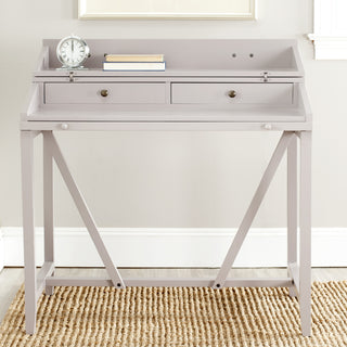 Safavieh Wyatt Writing Desk With pull Out Quartz Grey Furniture 