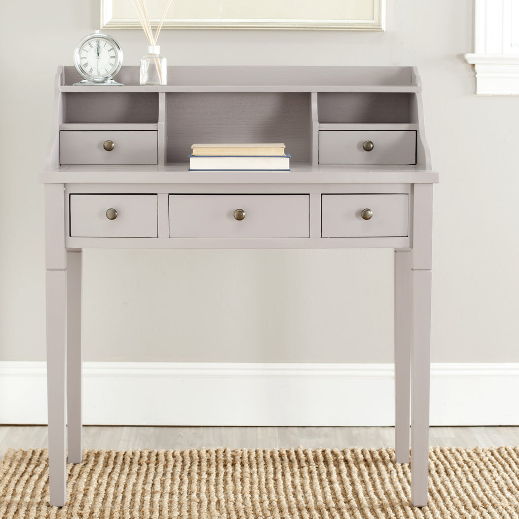 Safavieh Landon 5 Drawer Writing Desk Quartz Grey Furniture  Feature