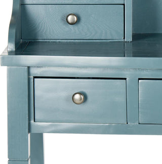 Safavieh Landon 5 Drawer Writing Desk Slate Teal Furniture 