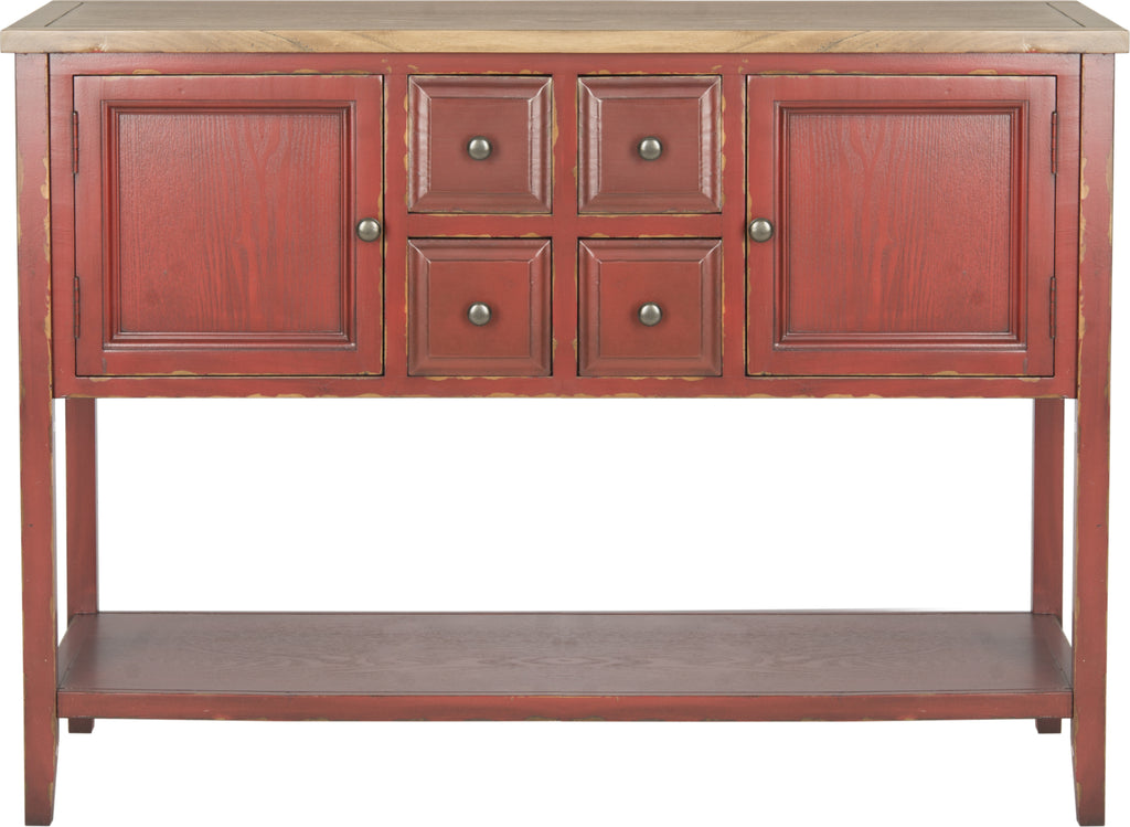Safavieh Charlotte Storage Sideboard Egyptian Red and Oak Furniture main image