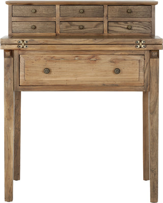 Safavieh Abigail 7 Drawer Fold Down Desk Oak Furniture main image