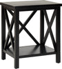 Safavieh Candence Cross Back End Table Black Furniture 