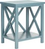 Safavieh Candence Cross Back End Table Slate Teal Furniture 