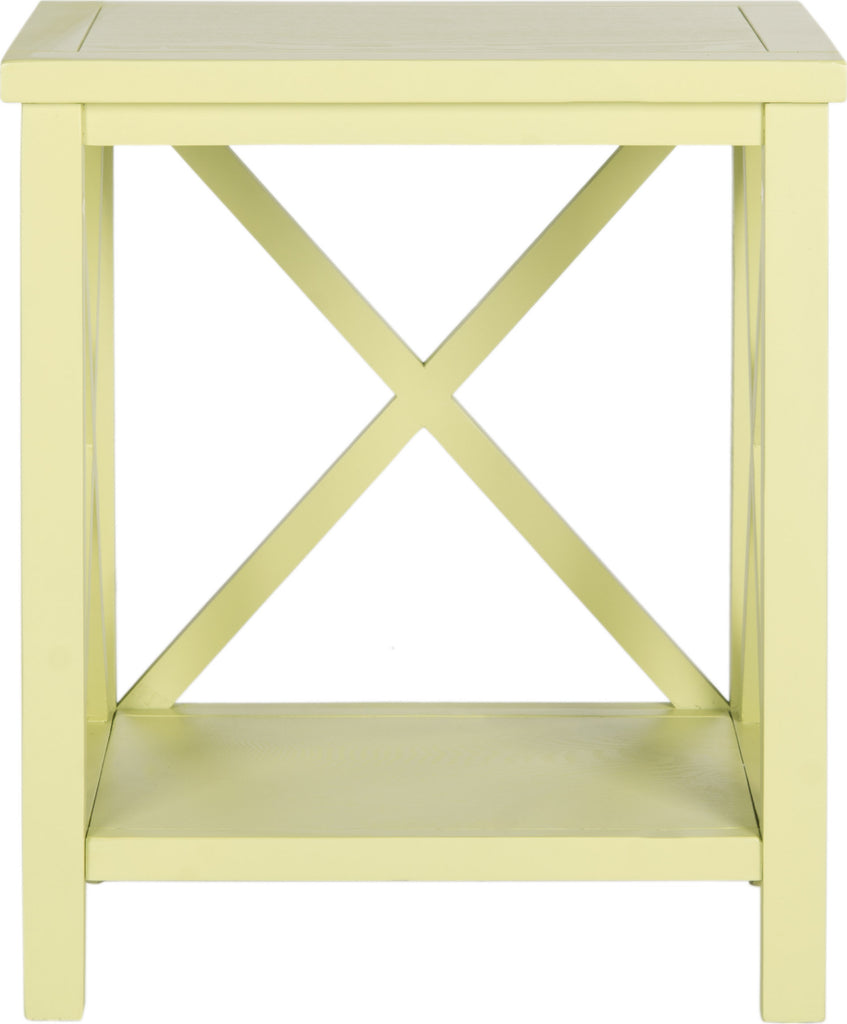 Safavieh Candence Cross Back End Table Split Pea Furniture main image
