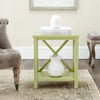Safavieh Candence Cross Back End Table Split Pea Furniture  Feature