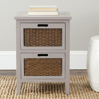 Safavieh Jonah Two Drawer End Table Quartz Grey Furniture  Feature