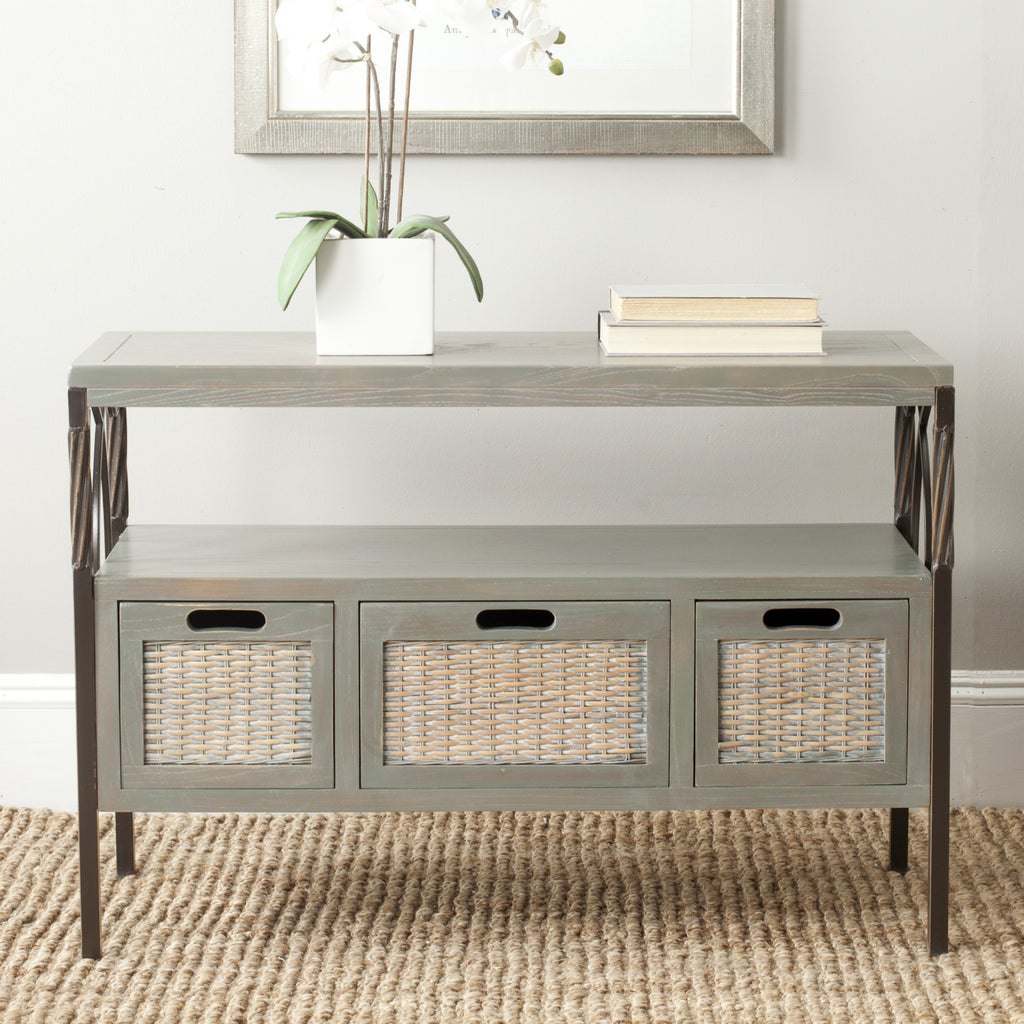 Safavieh Joshua 3 Drawer Console French Grey Furniture  Feature