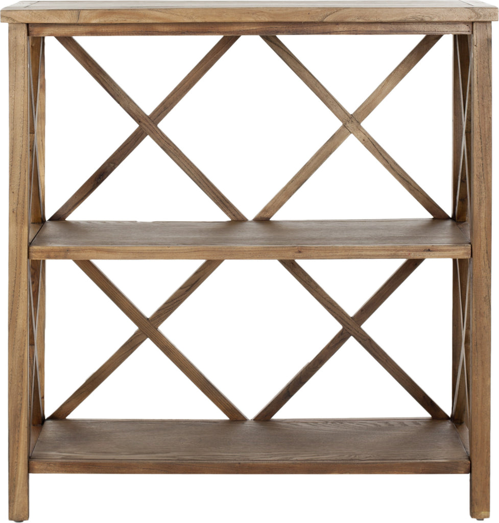 Safavieh Liam 2 Tier Open Bookcase Oak Furniture main image