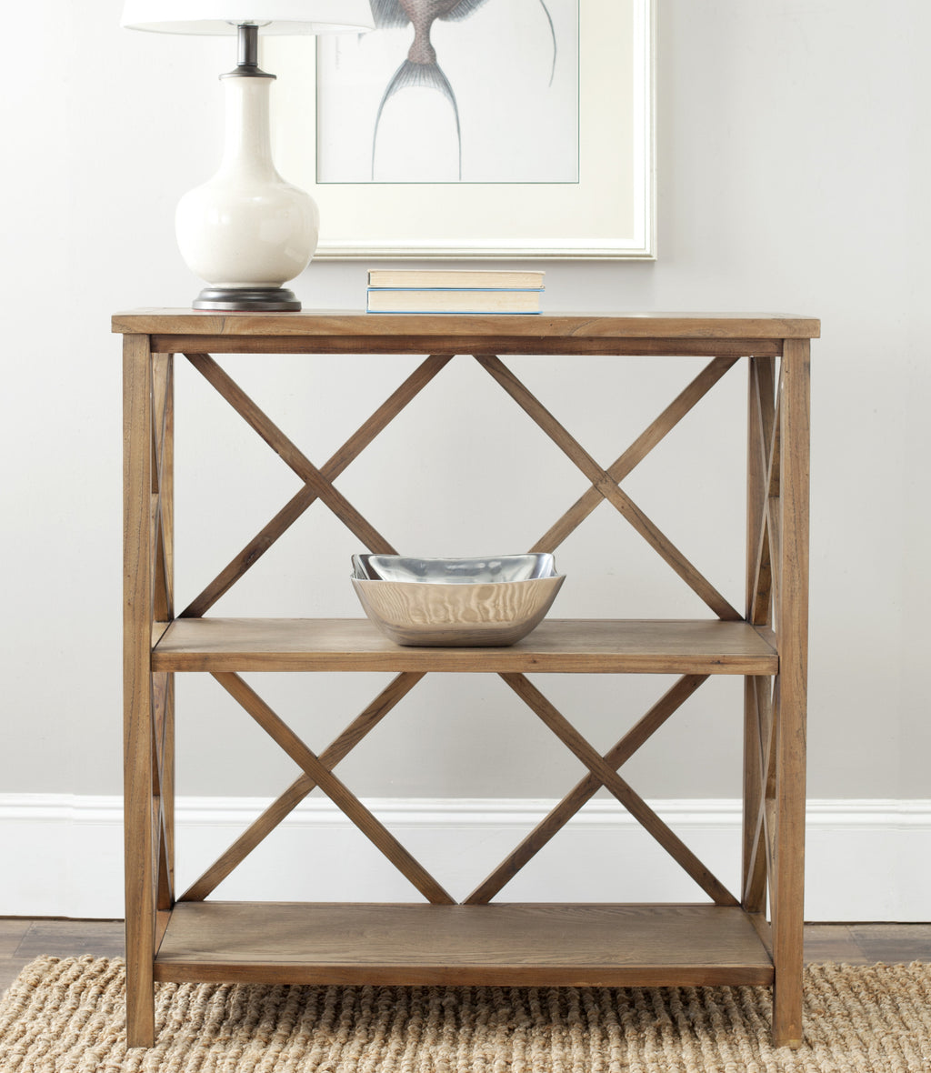 Safavieh Liam 2 Tier Open Bookcase Oak Furniture  Feature