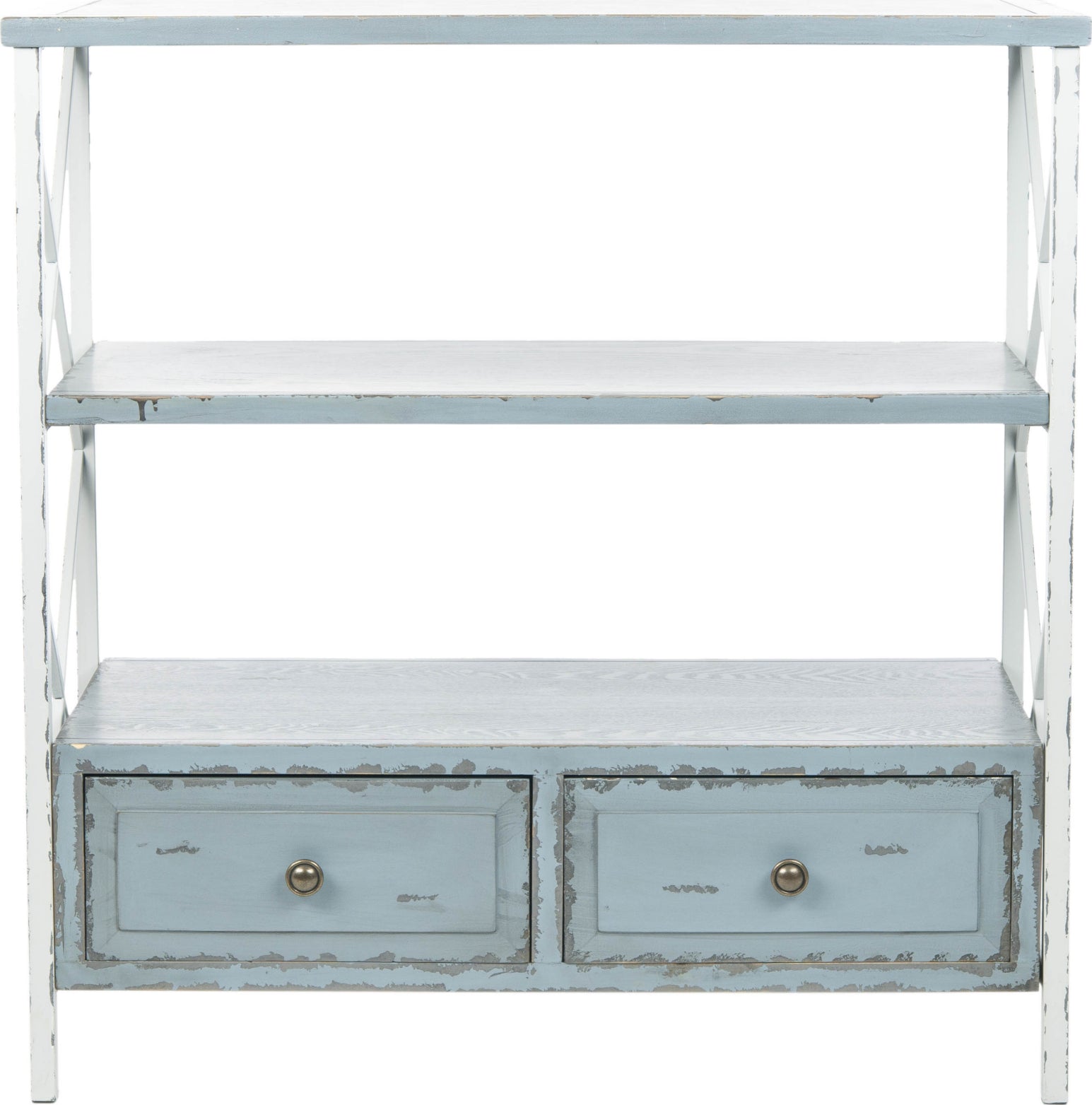Safavieh Chandra Console With Storage Drawers Pale Blue and White Smoke Furniture main image