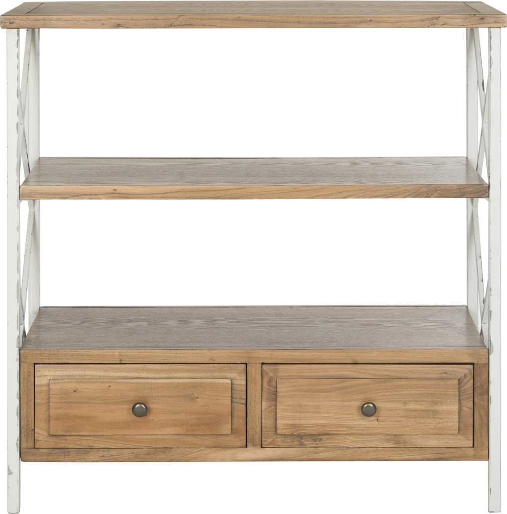 Safavieh Chandra Console With Storage Drawers Oak and White Smoke Furniture main image
