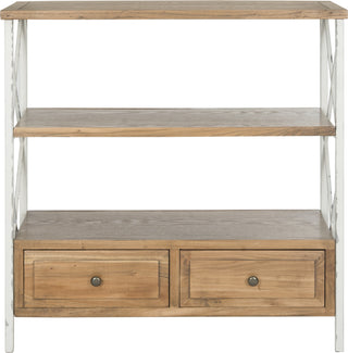 Safavieh Chandra Console With Storage Drawers Oak and White Smoke Furniture main image