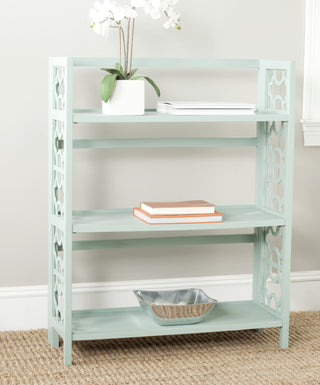 Safavieh Natalie 3 Tier Low Bookcase Aqua Smoke Furniture  Feature