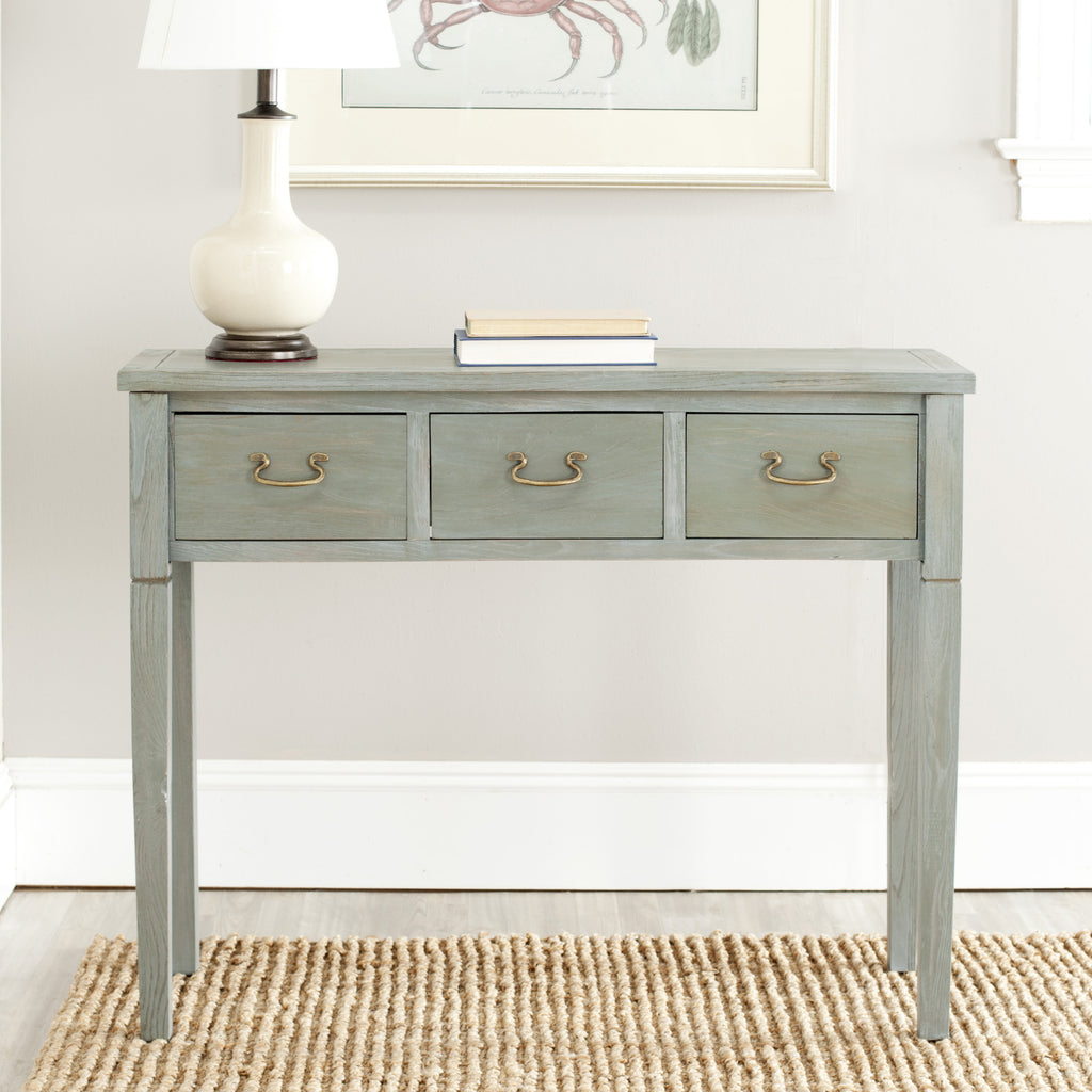 Safavieh Cindy Console With Storage Drawers French Grey Furniture  Feature