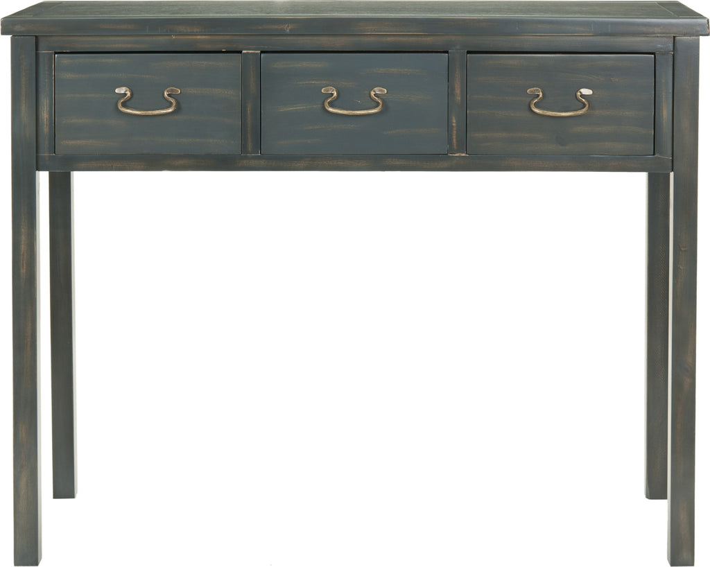 Safavieh Cindy Console With Storage Drawers Steel Teal Furniture main image