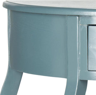 Safavieh Jan Demilune Small Console Slate Teal Furniture 