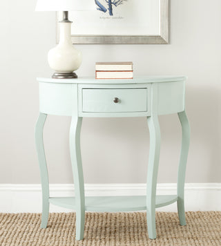 Safavieh Jan Demilune Small Console Aqua Smoke Furniture  Feature