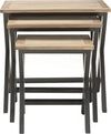 Safavieh Jack Stacking Tray Tables Black and Oak Furniture main image
