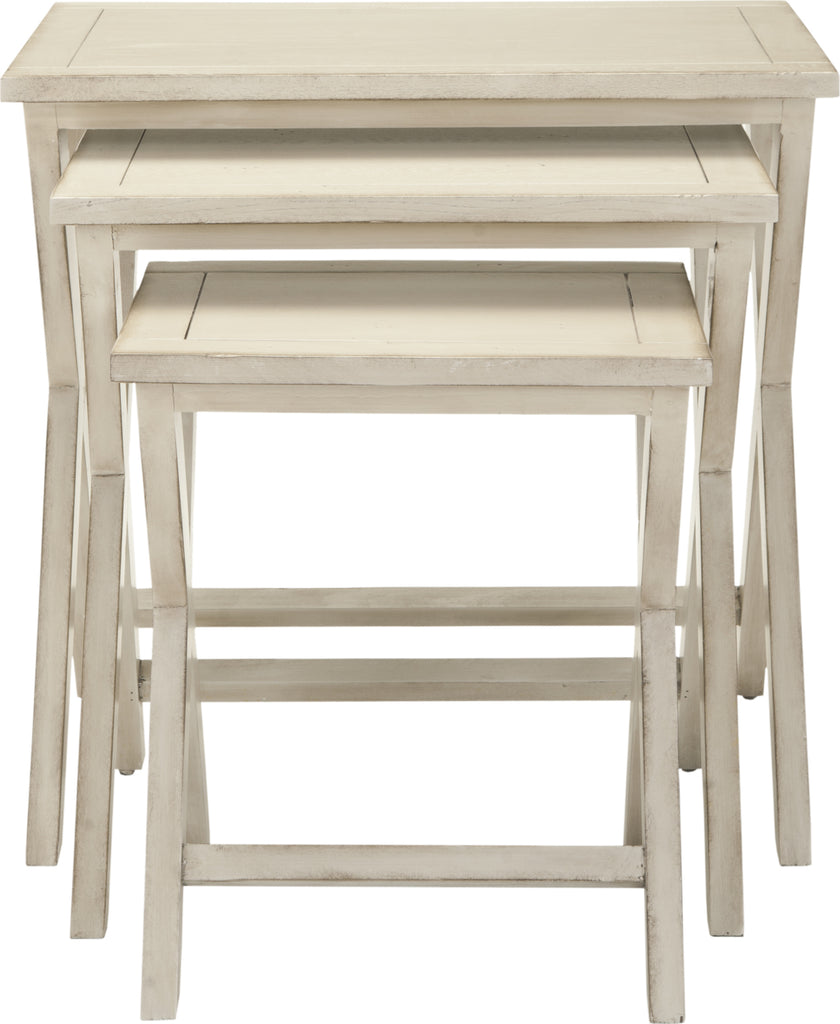 Safavieh Maryann Stacking Tray Tables White Furniture main image