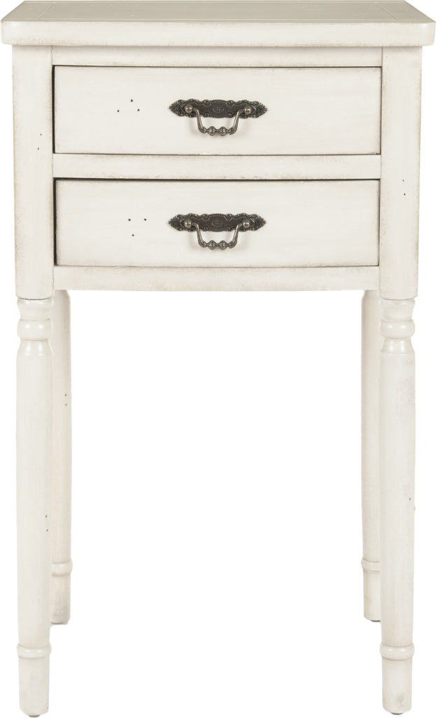 Safavieh Marilyn End Table With Storage Drawers White Furniture main image