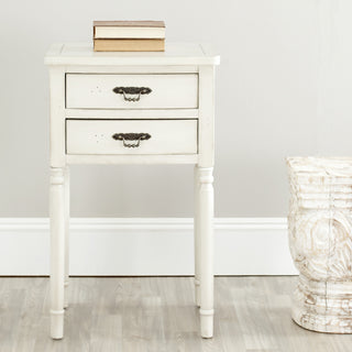 Safavieh Marilyn End Table With Storage Drawers White Furniture  Feature