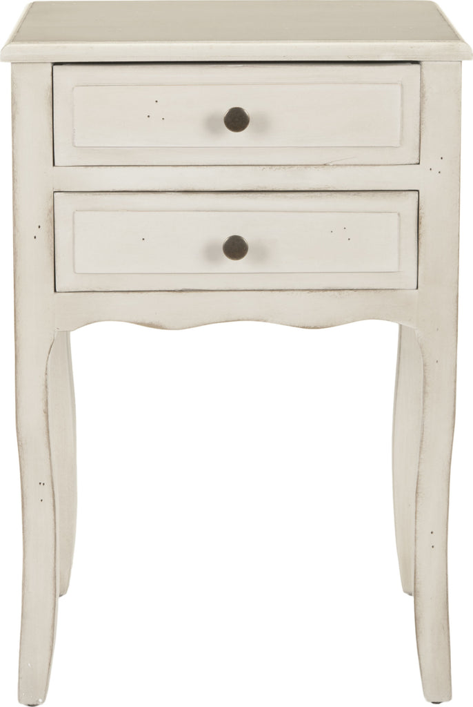 Safavieh Lori End Table With Storage Drawers White Furniture main image