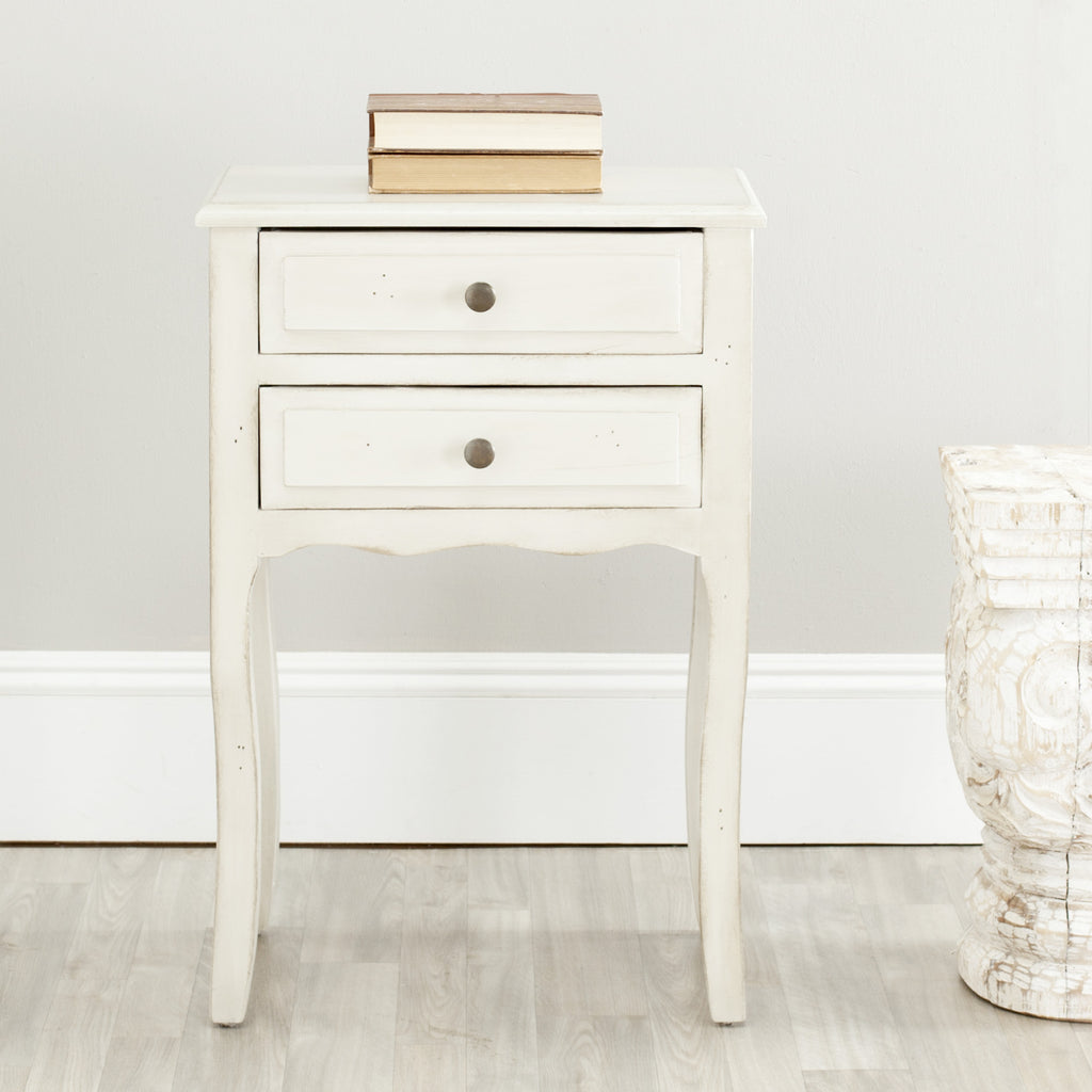 Safavieh Lori End Table With Storage Drawers White Furniture  Feature