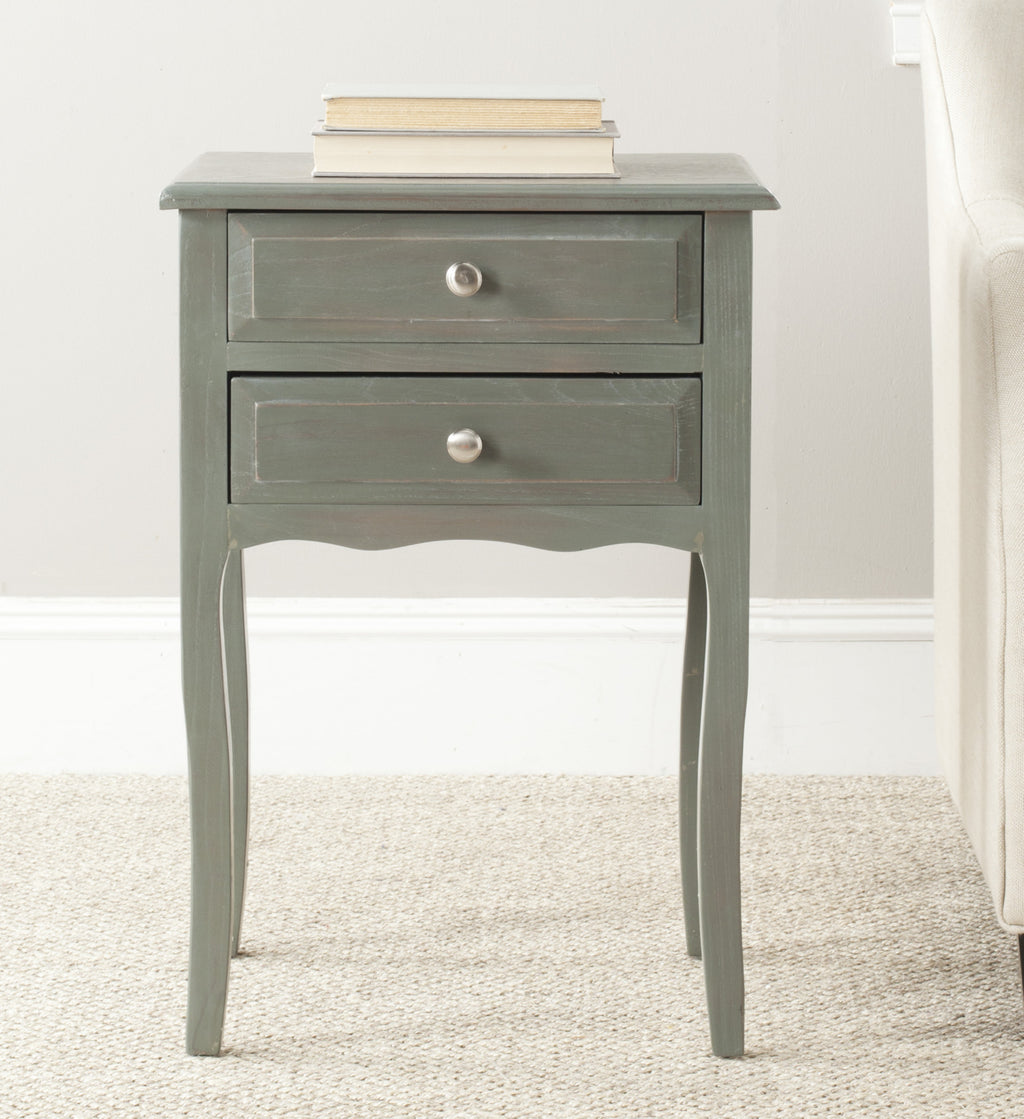 Safavieh Lori End Table With Storage Drawers French Grey Furniture  Feature