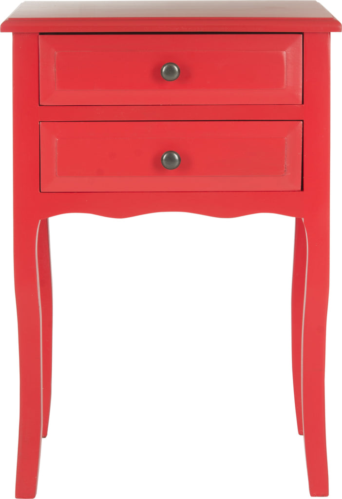 Safavieh Lori End Table With Storage Drawers Hot Red Furniture main image