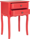 Safavieh Lori End Table With Storage Drawers Hot Red Furniture 