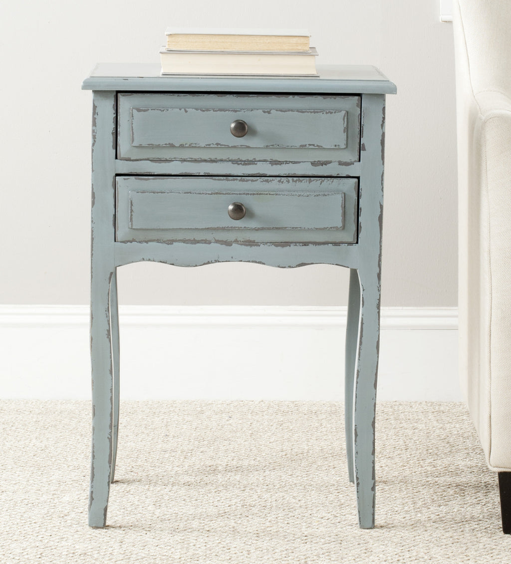 Safavieh Lori End Table With Storage Drawers Slate Green Furniture  Feature